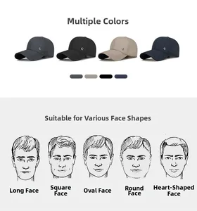 Cappellini da baseball in cotone da uomo in quattro colori con logo in metallo