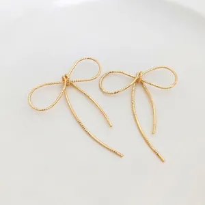 Ciondoli a fiocco in oro 14K con trama a filo ritorto per orecchini fai da te fatti a mano