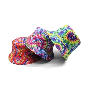 Cappello Da Pescatore Tie Dye Cotone Poliestere Traspirante Protezione Solare Esterno Streetwear Hip Hop Unisex