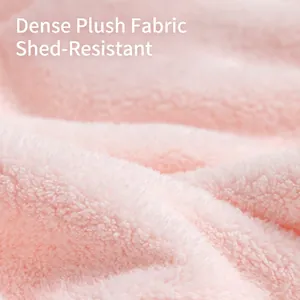 Pink coral fleece hair towel wrap made of thick long-pile fabric for fast drying