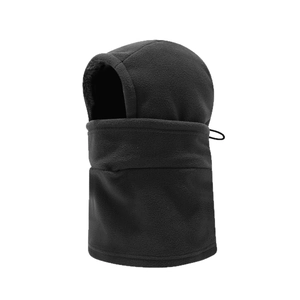 Cagoule thermique 3-en-1 en polaire noire pour cyclisme et ski en extérieur l'hiver