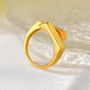 Minimalist 925 Sterling Silver Geometric Cross Open Ring For Women Adjustable Electroplated Finger Ring Commuting Jewelry