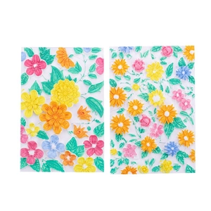 Set de dos moldes de silicona con girasoles y margaritas para decoración de repostería