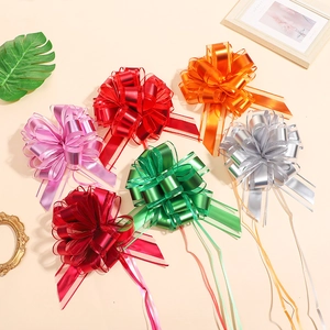 Metallic Gift Wrap Pull Bows Plastic Ribbon Butterfly Flower For Holiday Party And Wedding Packaging Decoration Colorful