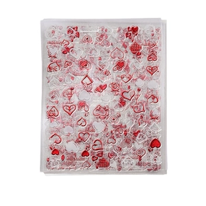 12 sheets of Valentine's Day nail stickers with red hearts and roses for winter vibes