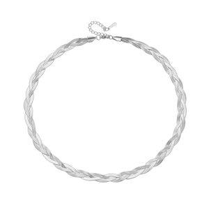 Collana a catena piatta a serpente intrecciata a tre strati in acciaio inossidabile