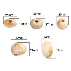 Size guide for colorful acrylic irregular beads used for DIY jewelry making