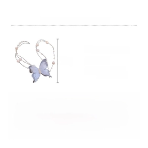 Detailed size chart for lace butterfly necklace with pearls and rhinestone materials