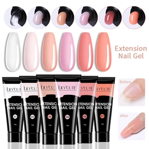 Professional 15g extension nail gel kit with six colors for quick DIY manicure results