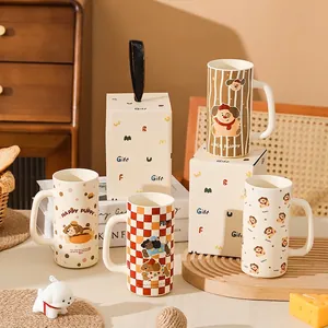 Cute Cartoon Puppy Ceramic Mug Large Capacity Coffee Cup With Gift Box Heat Insulated Handle Microwave Safe