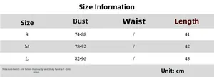 Detailed size chart for leopard print tube top with bust and length measurements in cm