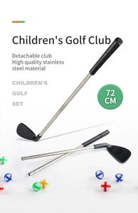 Detalle del palo de golf desmontable de 72cm en acero inoxidable con bolas de colores