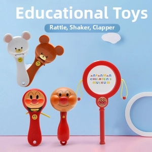 5-piece baby rattle set with Anpanman characters for sensory and auditory training