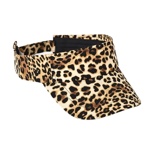 Fashionable leopard print sun visor hat with curved brim for summer outdoor sports