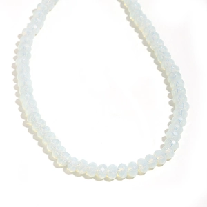 18K gold plated stainless steel necklace with faceted opal stones in a minimalist style