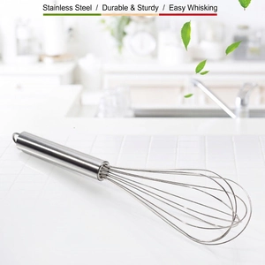 Manual Egg Whisk Stainless Steel Balloon Wire Handheld Cream Butter Stirrer With Hanging Loop Kitchen Baking Tool