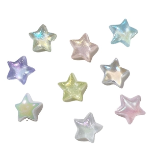 Colorful aurora star-shaped resin charms for DIY phone cases and hair accessories