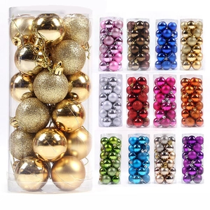 Christmas Ball Ornaments Plastic Shiny Matte Glitter Baubles For Holiday Tree Party Decoration Home Decor
