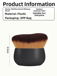Detail of multi-functional body brush with dense synthetic bristles and 6.5cm black handle