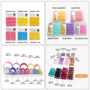 Hair Rollers Heatless Sponge Nylon Plastic Self Grip Manual DIY Styling Tools Colorful Various Sizes Home Salon