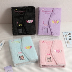 Plush Photocard Binder Album A5 Loose Leaf Kpop Photo Card Collector Embroidery Heart Butterfly Window Magnetic Closure