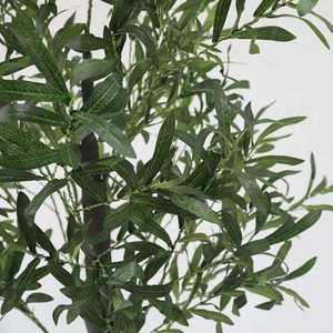 Realistic olive tree LED light with green leaves and textured bark for home decoration