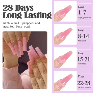 Long-lasting 30ml pink jelly nail extension gel for 28-day wear on coffin shaped nails