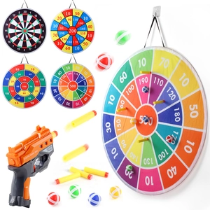 Kids sticky ball dart board set with indoor launcher and five colorful target boards