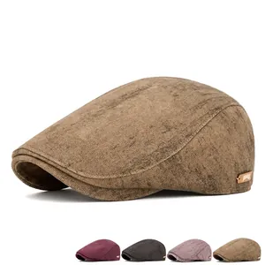 British style vintage ivy cap for men and women in distressed brown with color options