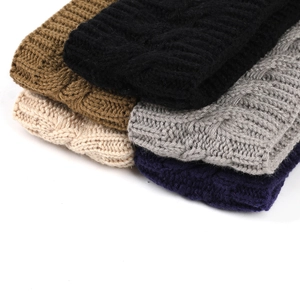 Winter chunky knit headbands in multiple colors featuring warm fleece lining for women