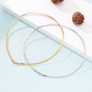 Chic minimalist square stainless steel necklaces in gold and silver finishes