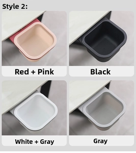 Four color options for desktop rotating storage box including Red, Black, White and Grey