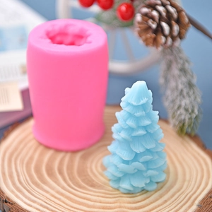 Christmas Tree Silicone Mold 3D Pinecone Texture For DIY Candle Making Cake Decorating Handmade Soap Craft Reusable