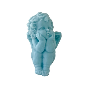 Blue little angel silicone mold for DIY scented candles and handmade soap crafts