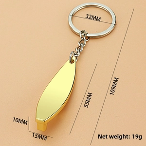 Detailed dimensions of the gold lobster-shaped metal beer bottle opener keychain