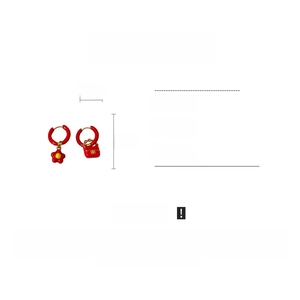 Detailed specs of stainless steel red flower and heart drop earrings weighing 7.2g