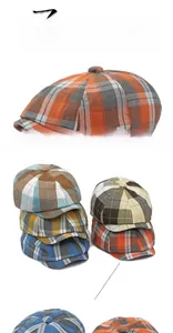 Cinq casquettes gavroches à carreaux vintage pour hommes et femmes en plusieurs couleurs
