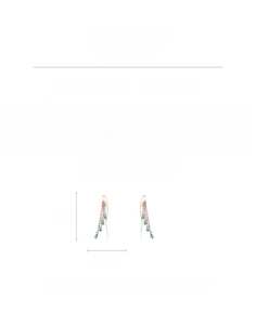 Detailed size chart for drop tassel earrings showing length and materials with zircon stones