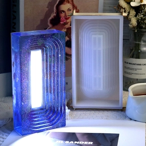 Trapezoid Silicone Mold For DIY Resin Night Light Desktop Ornament Geometric Handmade Crafting Tool Lamp Base
