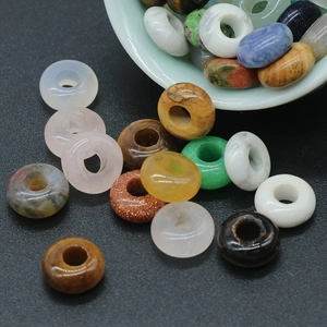 Natural crystal agate rondelle beads in various colors for DIY cord bracelet jewelry