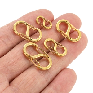 Fünf vergoldete S-Haken Verbinder aus Edelstahl für DIY-Armbänder in verschiedenen Größen