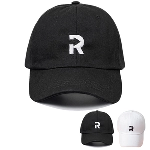 Embroidered Letter R Baseball Cap Cotton Adjustable Dad Hat Men Women Casual Sun Protection Breathable Outdoor Fashion