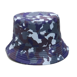 Detail showing camouflage pattern and reinforced stitching on the wide brim sun hat