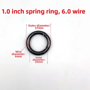 Black 1-inch spring O-ring for bag strap conversion with 37mm OD and 25mm ID