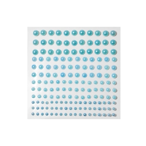 Blue self-adhesive faux pearl stickers for hair and nail art decoration