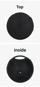 Detail view of the black dockers cap showing the breathable mesh lining and top button