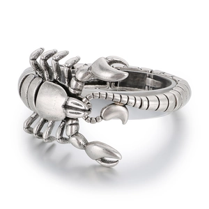 Vintage silver plated stainless steel scorpion bracelet with a detailed gothic design