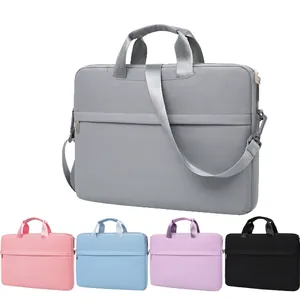 Waterproof Oxford Laptop Bag Shockproof Briefcase With Trolley Strap And Detachable Shoulder Strap For Travel Business