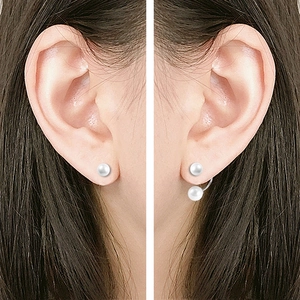 S925 silver pearl stud earrings with versatile front and back hanging style for women