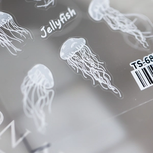 Minimalist jellyfish nail stickers pro ultra-thin matte translucent adhesive nail art TS-68